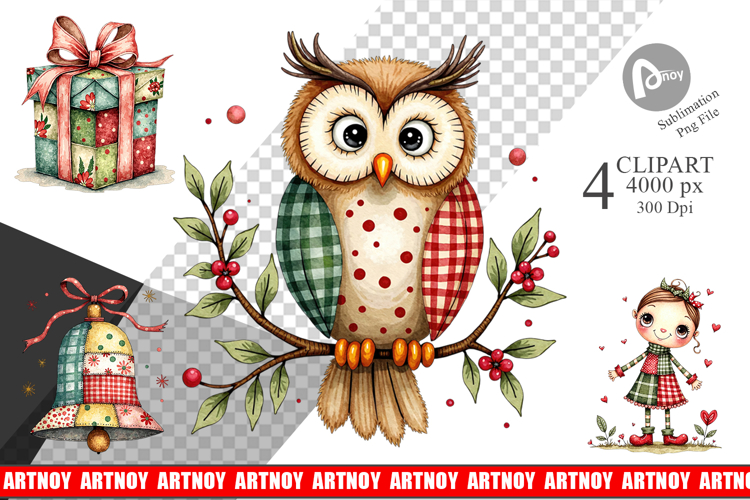 Patchwork Christmas Clipart