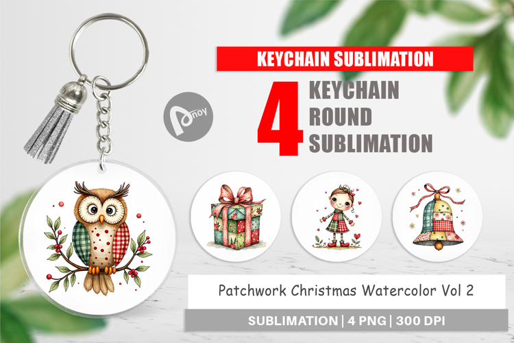 Patchwork Christmas Keychain