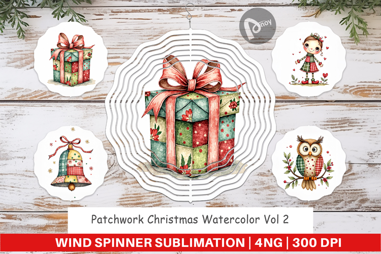 Patchwork Christmas Wind Spinner