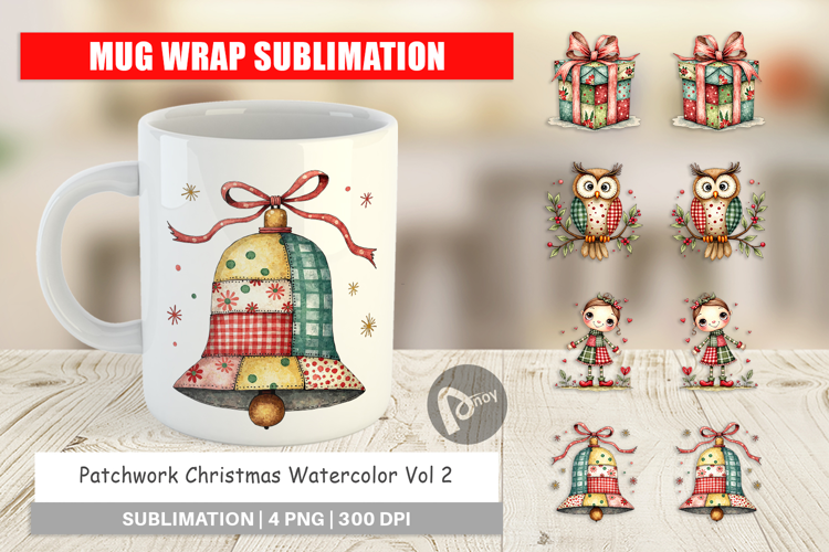 Patchwork Christmas Mug Wrap