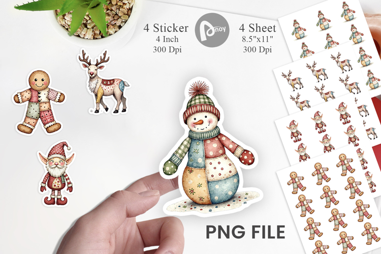Patchwork Christmas Wonder Sticker