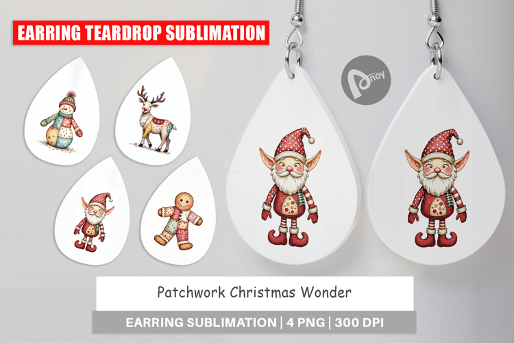 Patchwork Christmas Wonder Earring