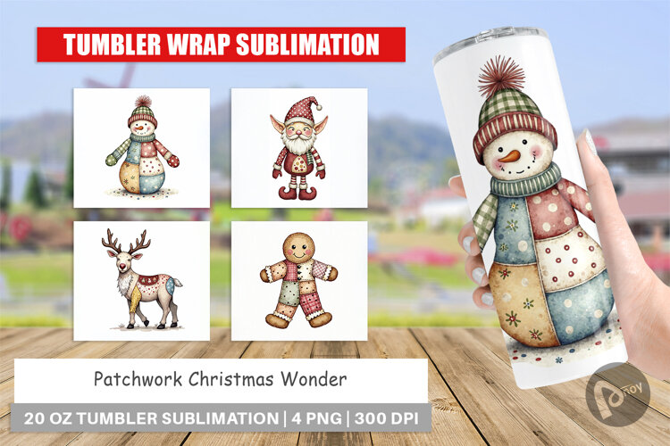 Patchwork Christmas Wonder Tumbler example image 1