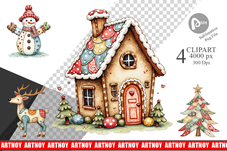 Christmas Patchwork Wonder Clipart
