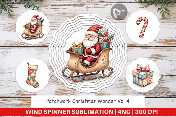 Christmas Patchwork Wonder Wind Spinner