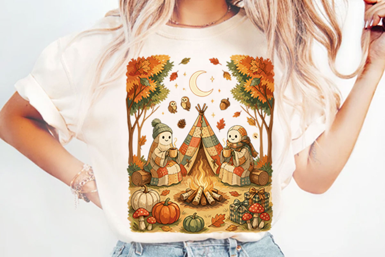 Patchwork Ghost Camping Png example image 1