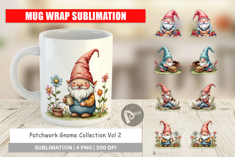 Patchwork Gnome Collection Mug Wrap