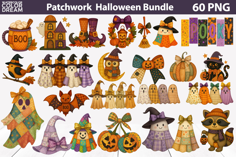 Halloween Patchwork Bundle | Cute Halloween Characters