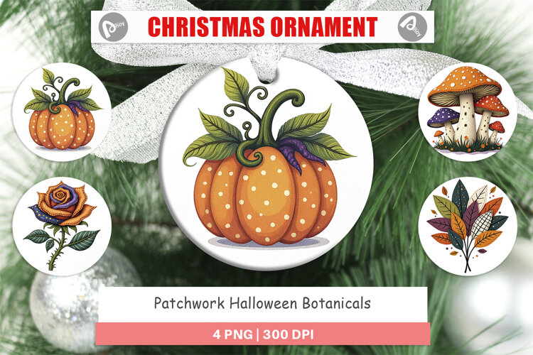 Ornament Patchwork Halloween Botanicals example image 1