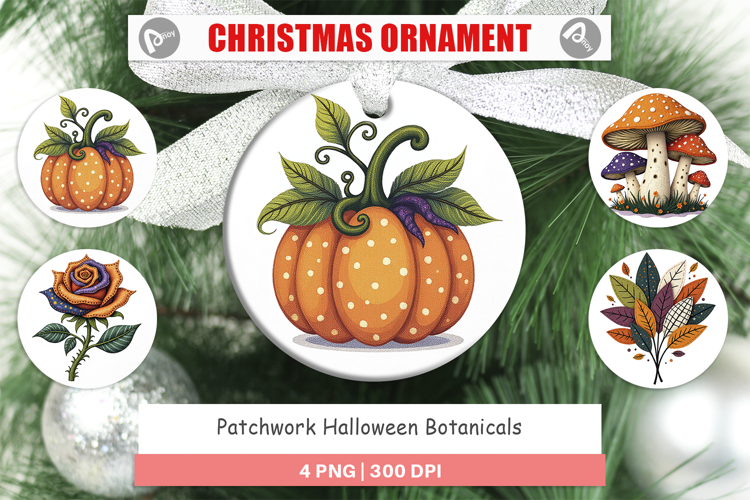 Ornament Patchwork Halloween Botanicals