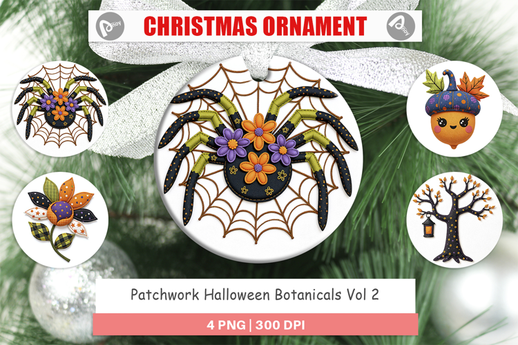 Ornament Patchwork Halloween Botanicals