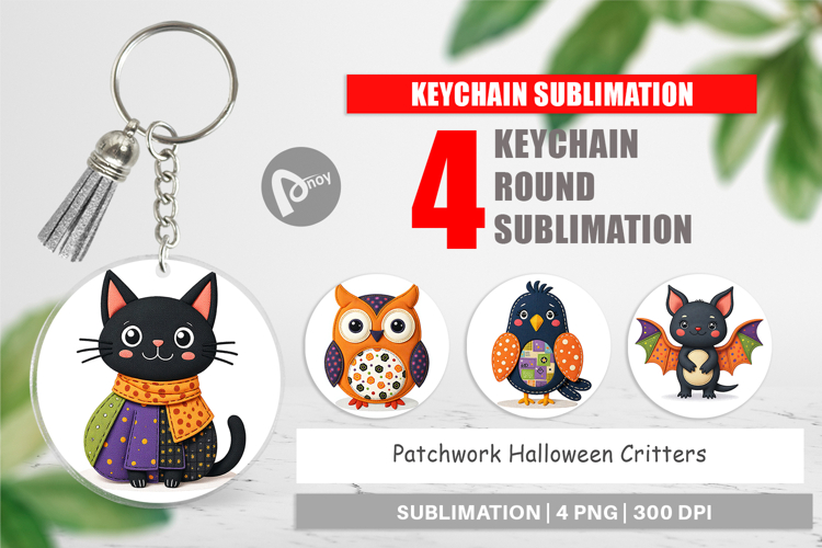 Keychain Patchwork Halloween Critters