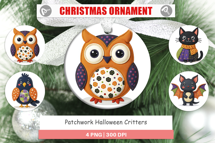 Ornament Patchwork Halloween Critters