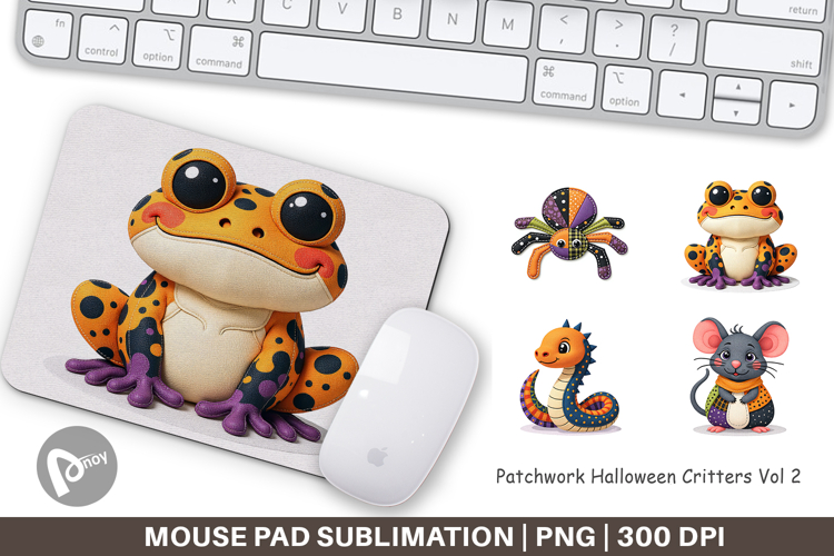 Mouse Pad Patchwork Halloween Critters