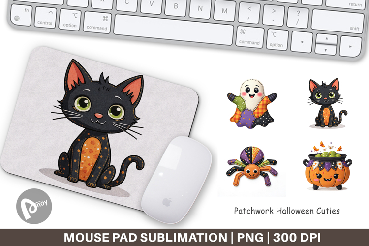 Mouse Pad Patchwork Halloween Cuties