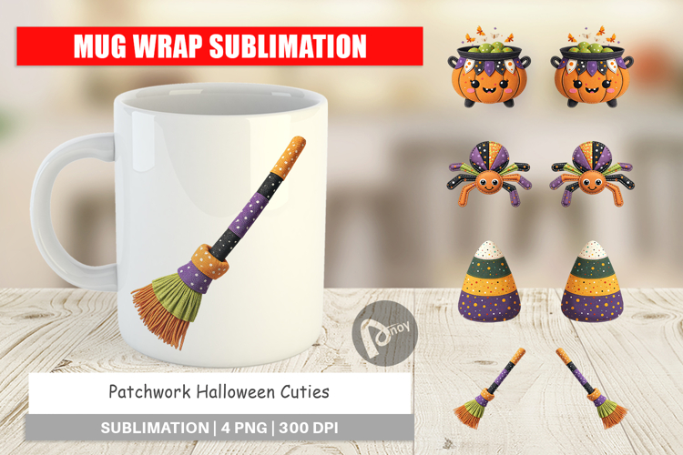 Mug Wrap Patchwork Halloween Cuties