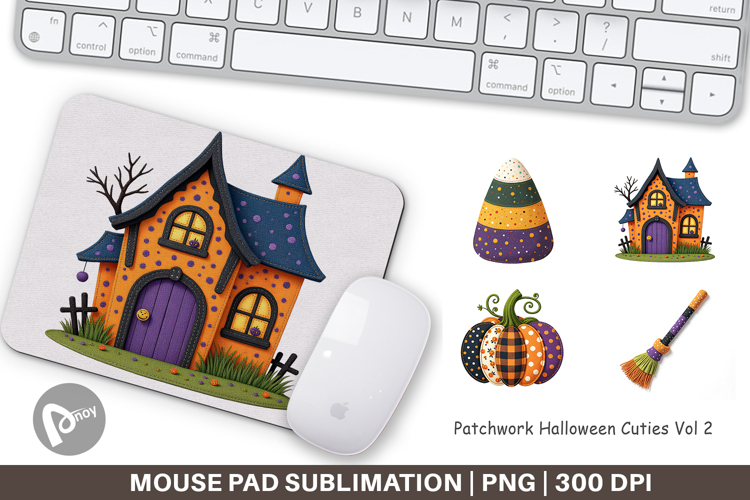 Mouse Pad Patchwork Halloween Cuties