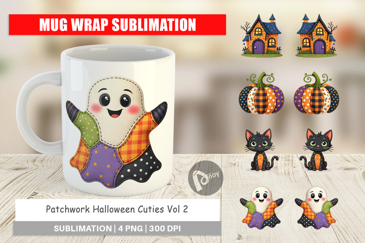 Mug Wrap Patchwork Halloween Cuties