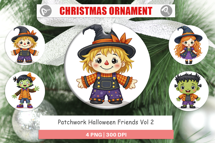 Ornament Patchwork Halloween Friends