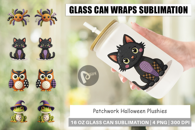 Glass Can Patchwork Halloween Plushies