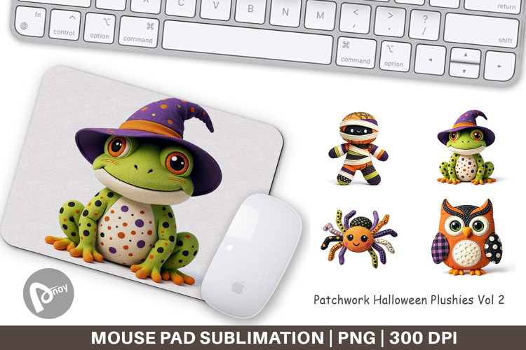 Mouse Pad Patchwork Halloween Plushies