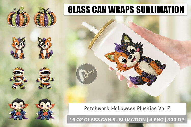 Glass Can Patchwork Halloween Plushies example image 1