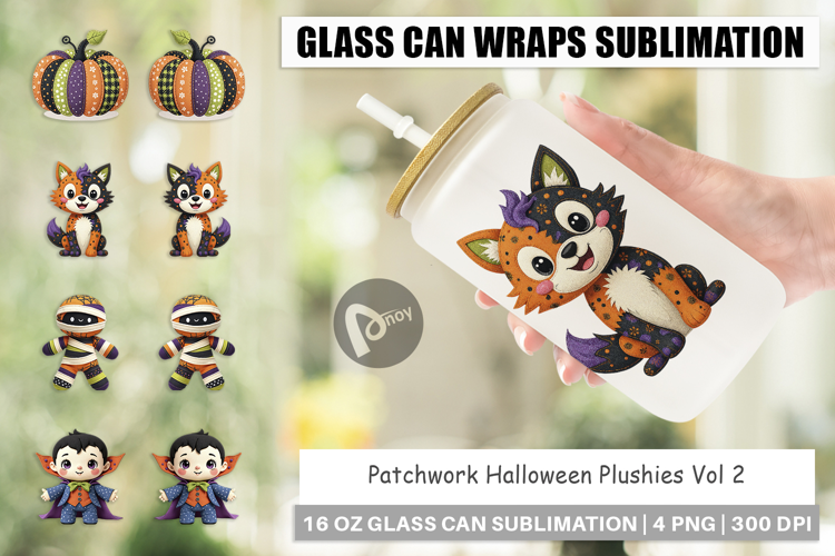 Glass Can Patchwork Halloween Plushies
