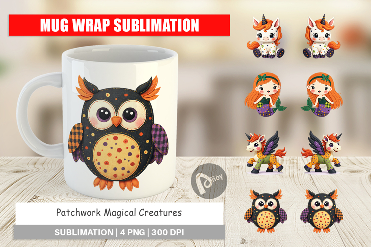 Mug Wrap Patchwork Magical Creatures