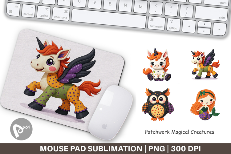 Mouse Pad Patchwork Magical Creatures