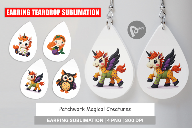 Earring Patchwork Magical Creatures