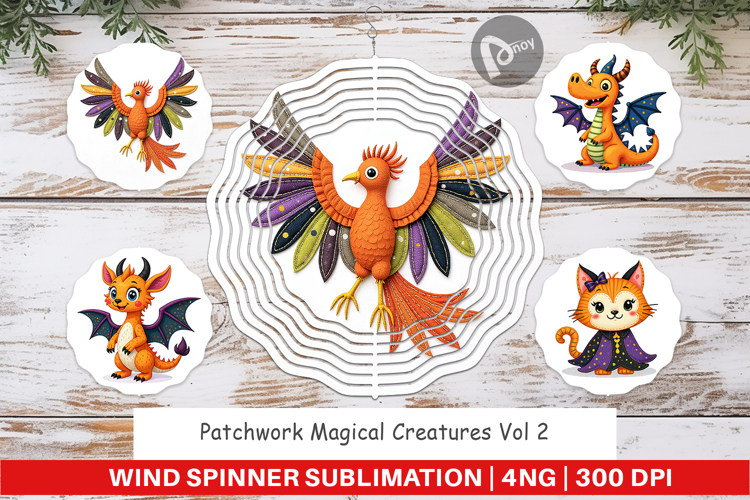Wind Spinner Patchwork Magical Creatures