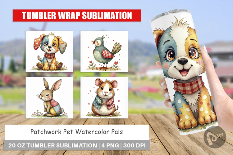 Patchwork Pet Pals Tumbler