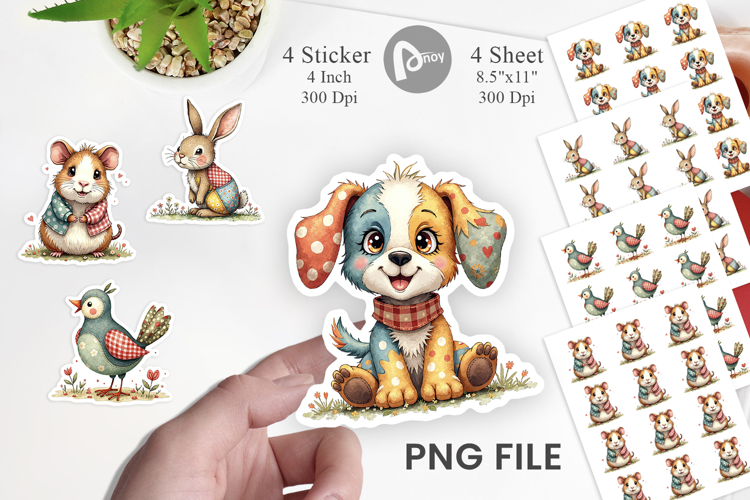 Patchwork Pet Pals Sticker