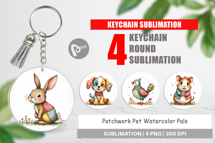 Patchwork Pet Pals Keychain