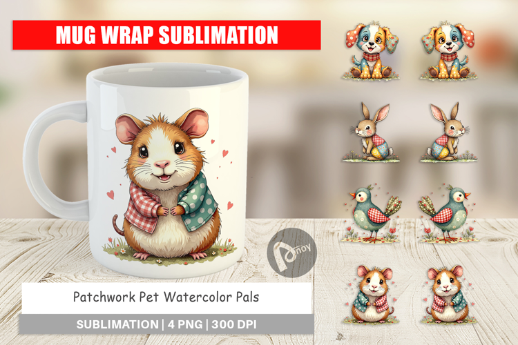 Patchwork Pet Pals Mug Wrap