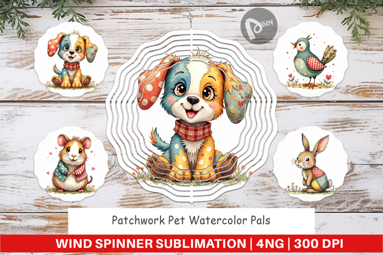 Patchwork Pet Pals Wind Spinner