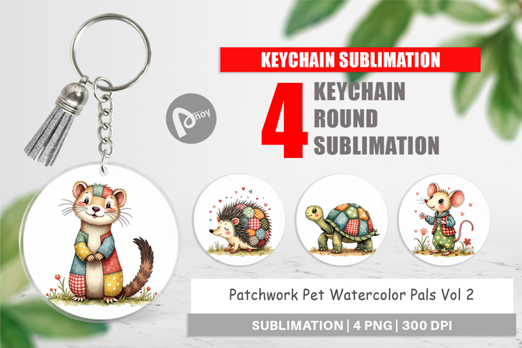 Patchwork Pet Pals Keychain