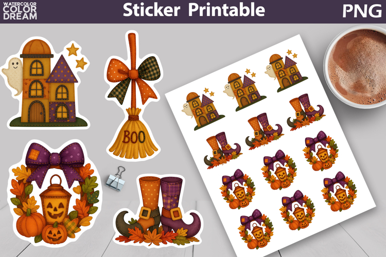 Patchwork Halloween Sticker | Cute Spooky Sticker