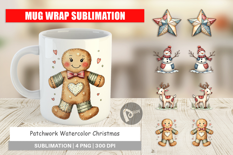 Patchwork Christmas Mug Wrap