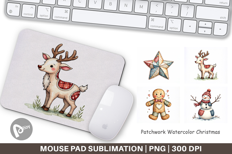 Patchwork Christmas Mouse Pad