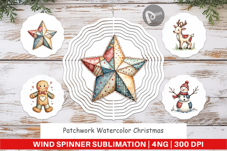 Patchwork Christmas Wind Spinner
