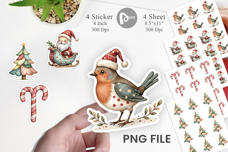 Patchwork Christmas Sticker