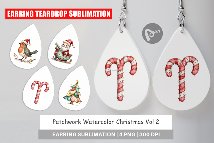 Patchwork Christmas Earring