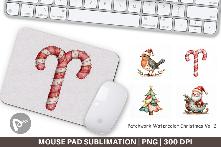 Patchwork Christmas Mouse Pad