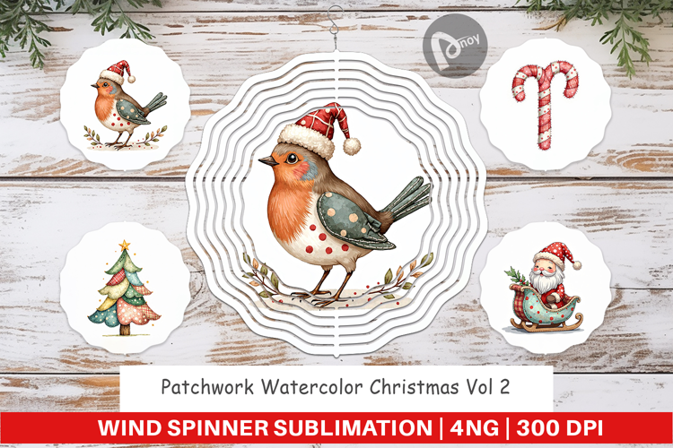 Patchwork Christmas Wind Spinner