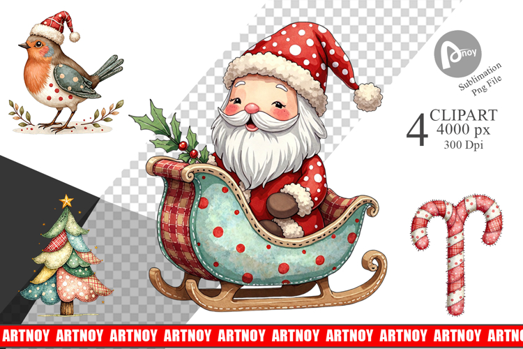 Patchwork Christmas Clipart