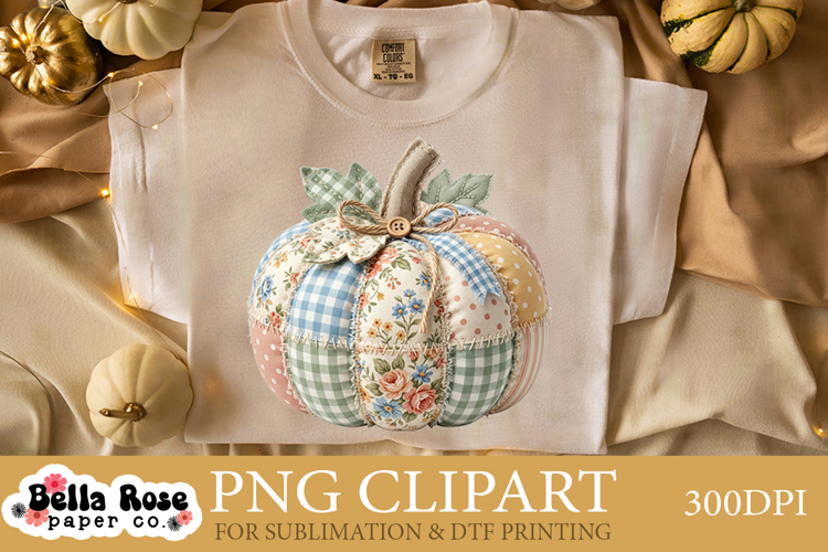 Quilted Pumpkin | Patchwork | PNG Clipart