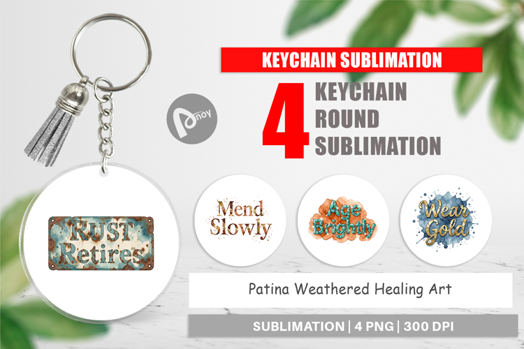 Patina Weathered Healing Keychain