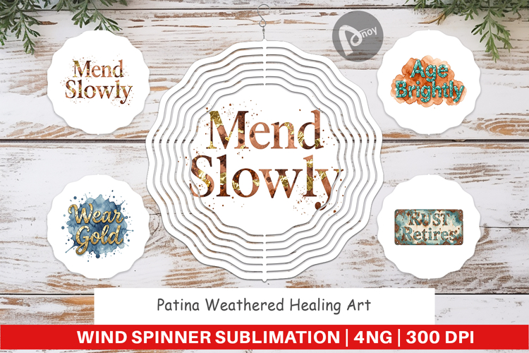 Patina Weathered Healing Wind Spinner