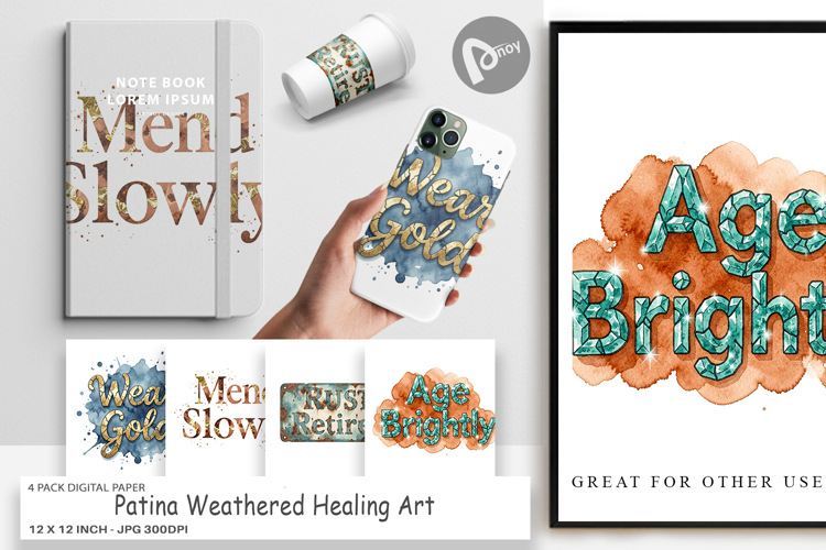 Patina Weathered Healing Digital Paper